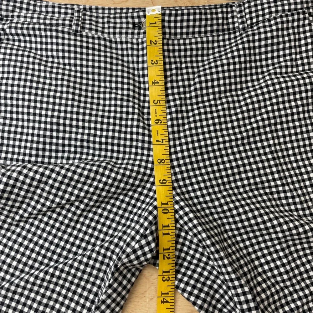 MICHAEL Michael Kors Gingham Cropped Pants Women's Size 14 Black White Check